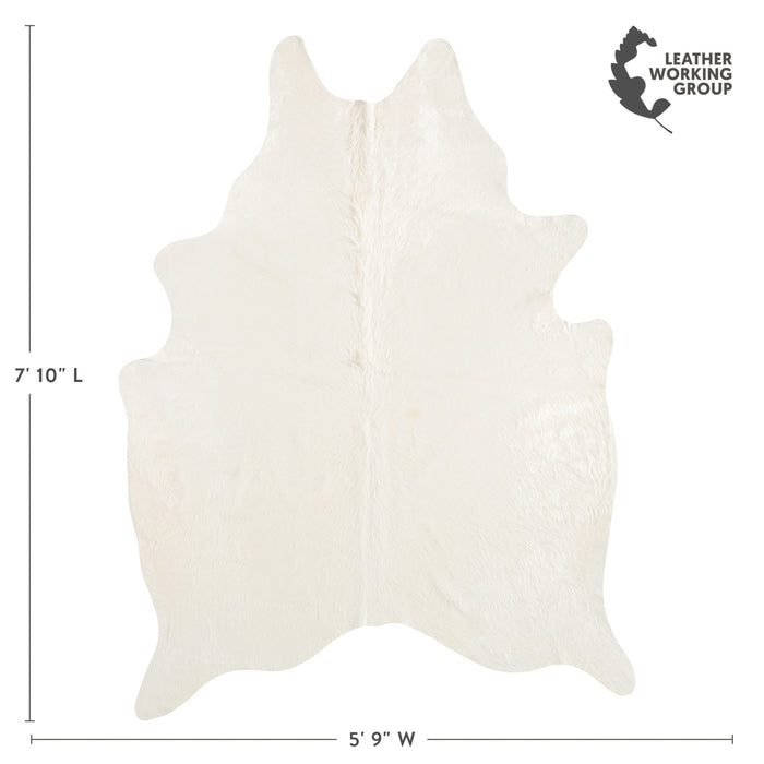 Brazilian Off White Cowhide Rug Size 7'10" L x 5'9" W 8510