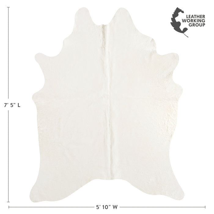 Brazilian Off White Cowhide Rug Size 7'5" L x 5'10" W 8511