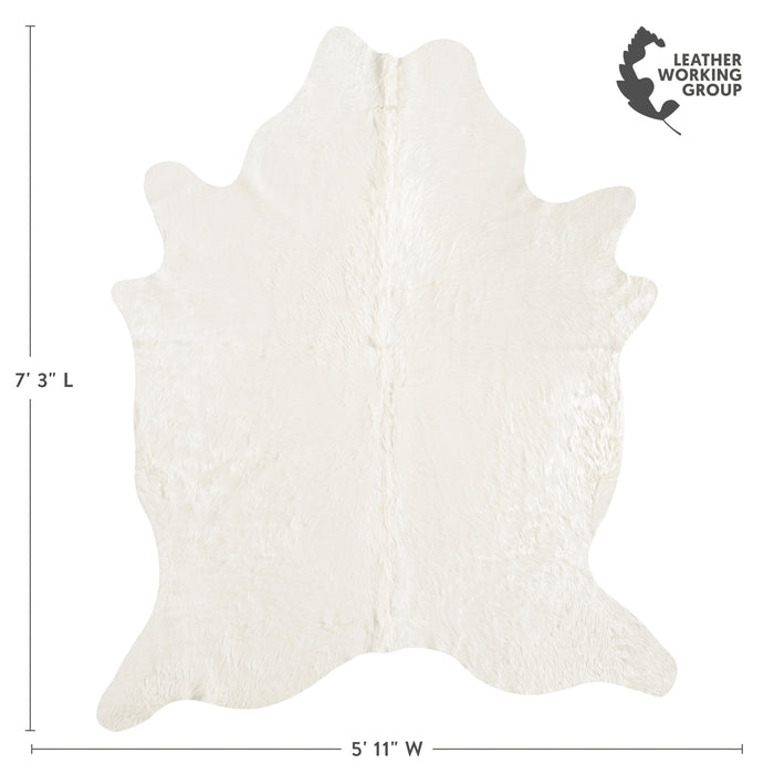 Brazilian Off White Cowhide Rug Size 7'3" L x 5'11" W 8512