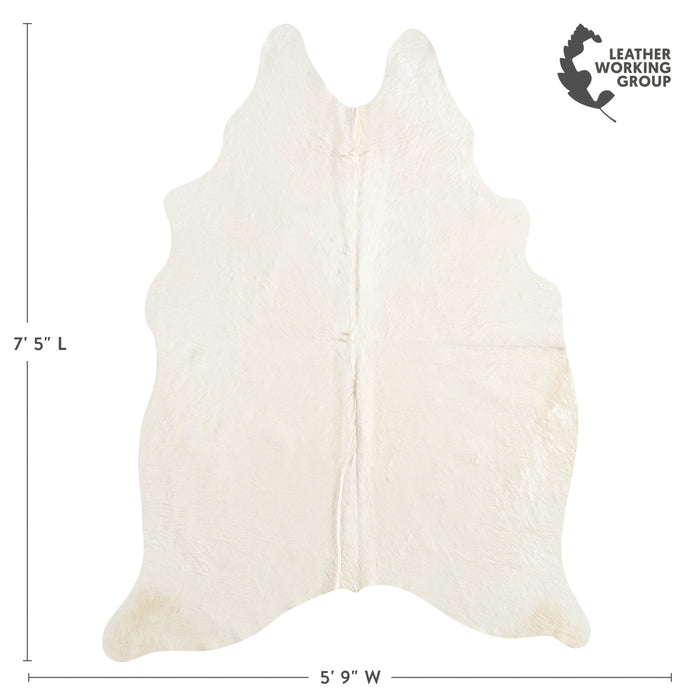 Brazilian Off White Cowhide Rug Size 7'5" L x 5'9" W 8513