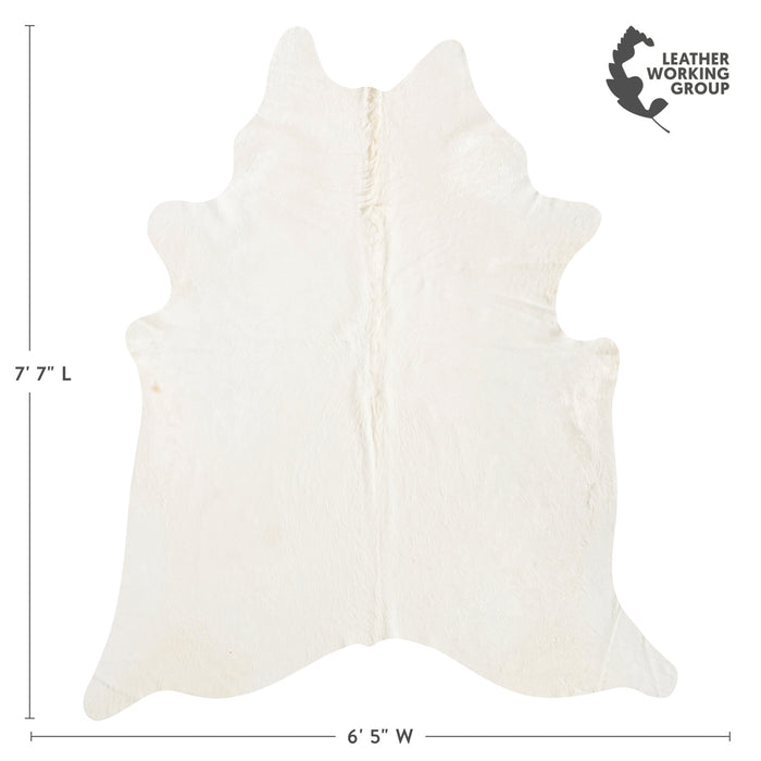 Brazilian Off White Cowhide Rug Size 7'7" L x 6'5" W 8516