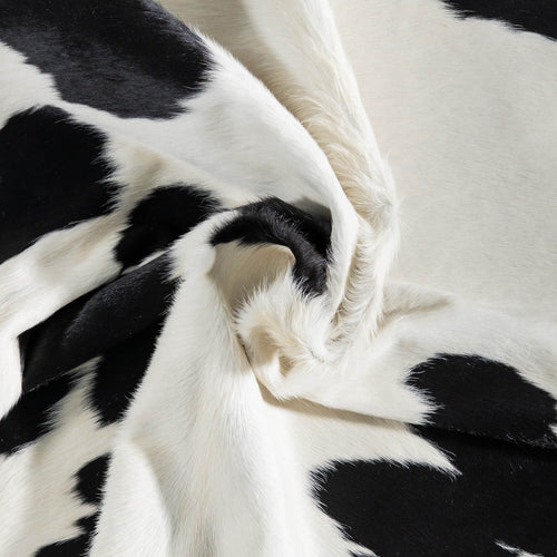 Brazilian Black and White Cowhide Rug Size 7'8" L x 7'1" W 8554