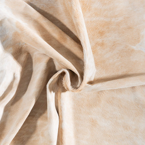 Brazilian Palomino and White Cowhide Rug Size 7'9" L x 7'2" W 8564