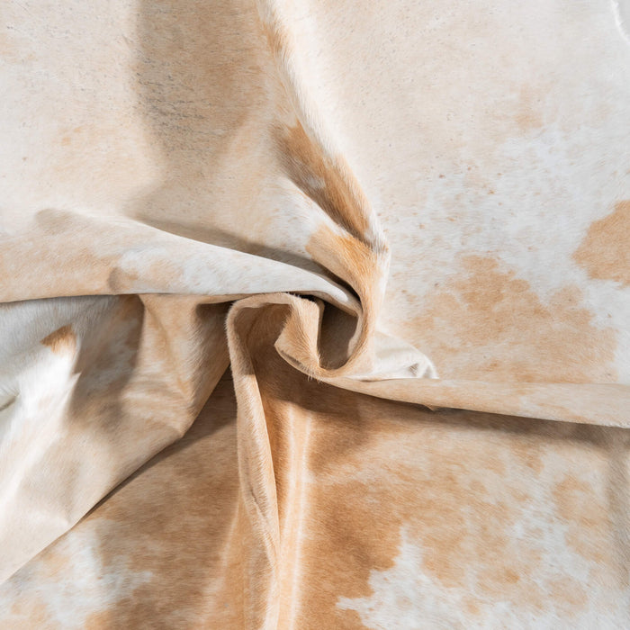 Brazilian Palomino and White Cowhide Rug Size 7'5" L x 7'0" W 8570