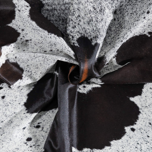 Brazilian Black Salt and Pepper Cowhide Rug Size 7'10" L x 7'0" W 8580