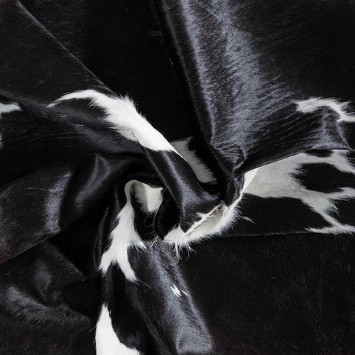 Brazilian Black and White Cowhide Rug Size 7'8" L x 6'4" W 8585