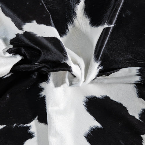 Brazilian Black and White Cowhide Rug Size 8'0" L x 7'1" W 8596