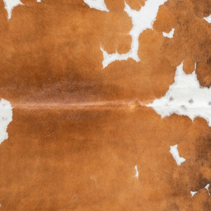Brazilian Brown and White Cowhide Rug Size 7'8" L x 6'9" W 8610