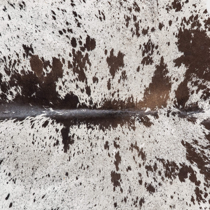 Brazilian Chocolate and White Cowhide Rug Size 7'5" L x 6'8" W 8620