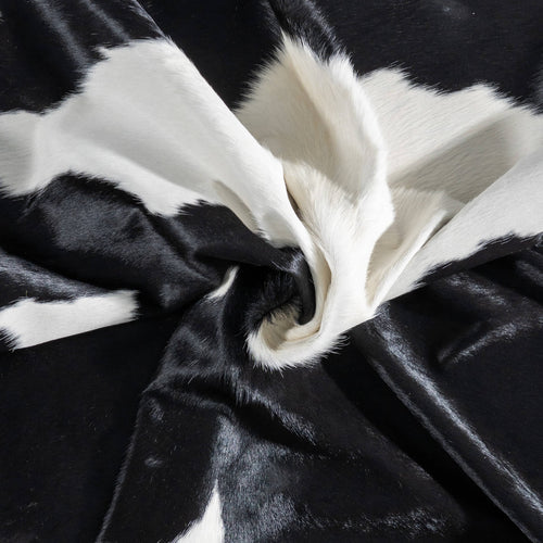 Brazilian Black and White Cowhide Rug Size 8'5" L x 7'5" W 8639