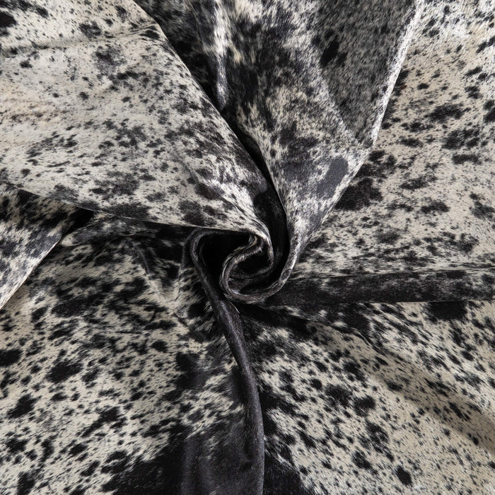 Brazilian Black Salt and Pepper Cowhide Rug Size 8'2" L x 7'4" W 8642