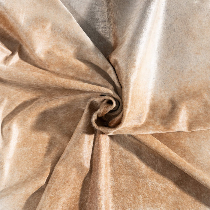Brazilian Beige Cowhide Rug Size 7'8" L x 6'10" W 8645