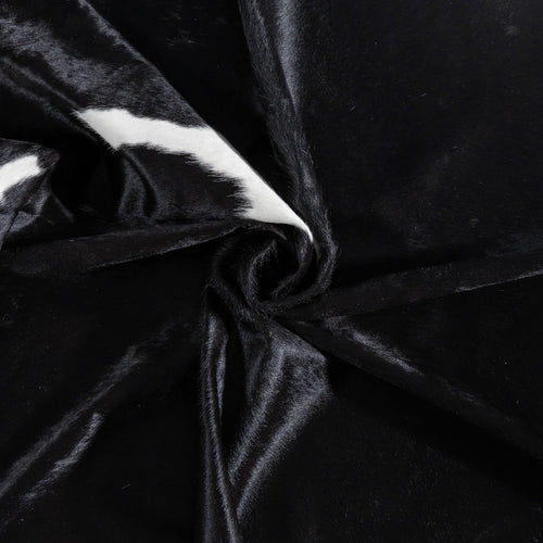 Brazilian Black and White Cowhide Rug Size 7'8" L x 7'0" W 8651