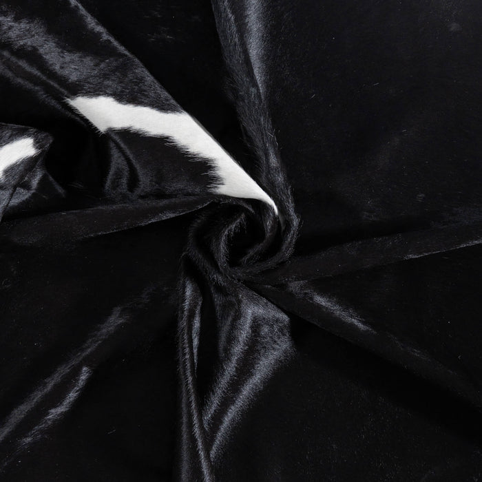 Brazilian Black and White Cowhide Rug Size 7'8" L x 7'0" W 8651