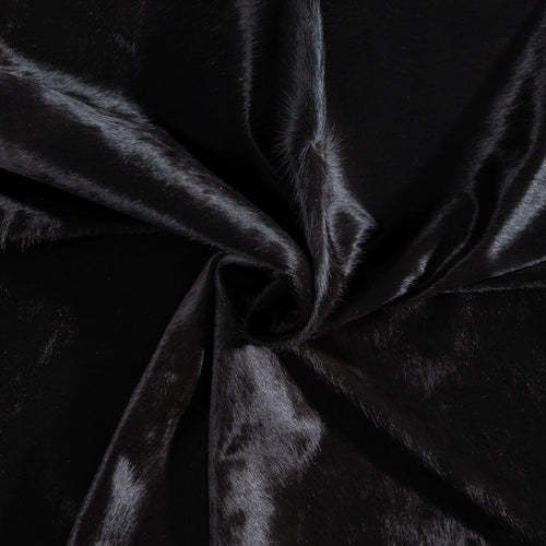 Brazilian Solid Black Cowhide Rug Size 7'0" L x 6'4" W 8659