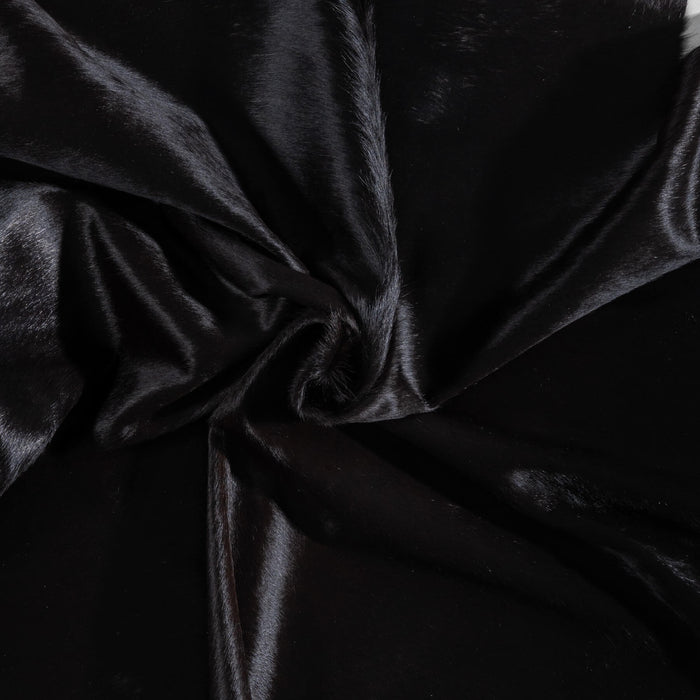 Brazilian Solid Black Cowhide Rug Size 6'10" L x 6'0" W 8660