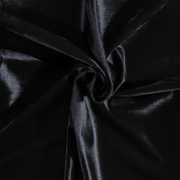 Brazilian Solid Black Cowhide Rug Size 6'9" L x 6'11" W 8663