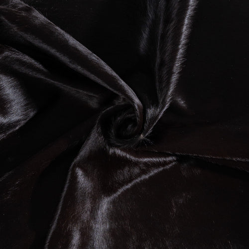 Brazilian Solid Black Cowhide Rug Size 7'4" L x 7'0" W 8667