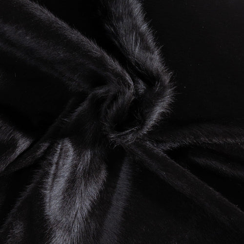 Brazilian Solid Black Cowhide Rug Size 6'9" L x 6'8" W 8669