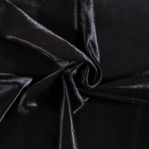 Brazilian Solid Black Cowhide Rug Size 6'9" L x 6'7" W 8672