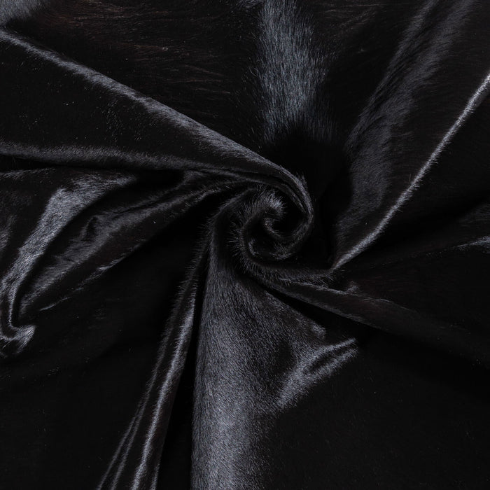 Brazilian Solid Black Cowhide Rug Size 6'8" L x 6'2" W 8674