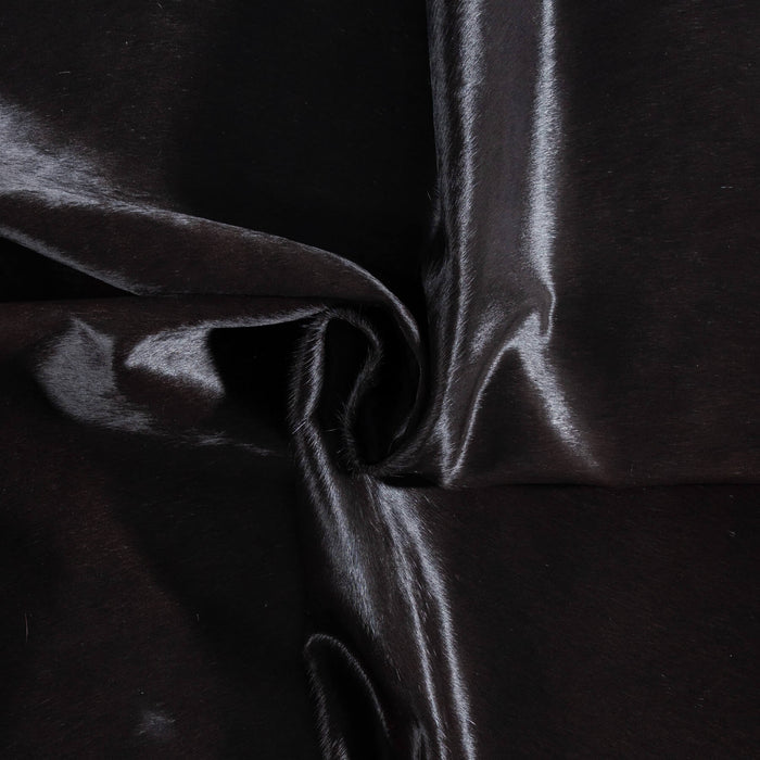 Brazilian Solid Black Cowhide Rug Size 6'11" L x 5'7" W 8676