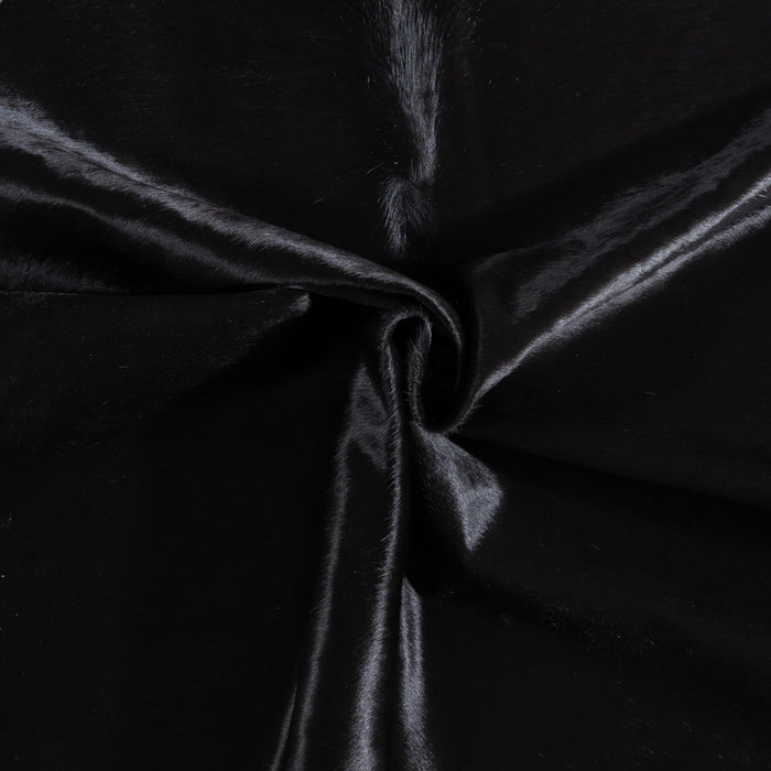 Brazilian Solid Black Cowhide Rug Size 6'3" L x 5'8" W 8678