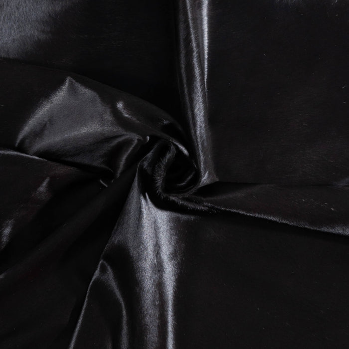 Brazilian Solid Black Cowhide Rug Size 6'10" L x 6'9" W 8679
