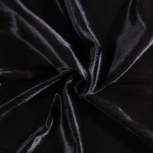 Brazilian Solid Black Cowhide Rug Size 6'5" L x 6'1" W 8681
