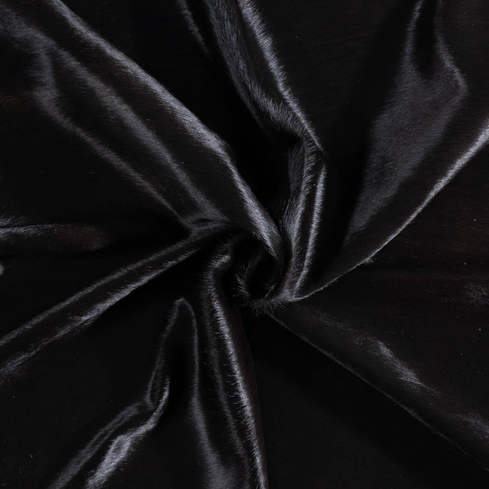 Brazilian Solid Black Cowhide Rug Size 6'5" L x 6'1" W 8681