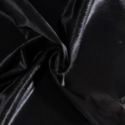Brazilian Solid Black Cowhide Rug Size 6'7" L x 5'9" W 8688
