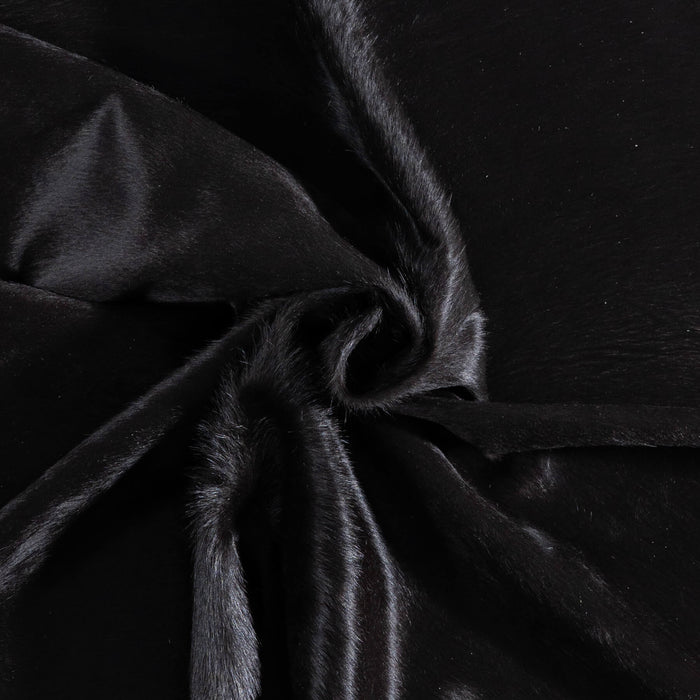 Brazilian Solid Black Cowhide Rug Size 6'2" L x 6'6" W 8689