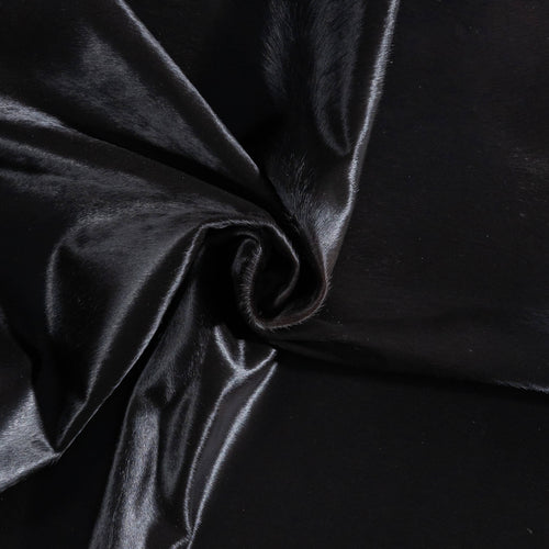 Brazilian Solid Black Cowhide Rug Size 6'8" L x 6'2" W 8690