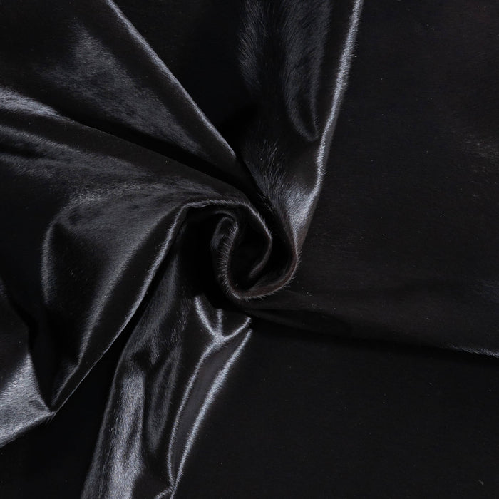 Brazilian Solid Black Cowhide Rug Size 6'8" L x 6'2" W 8690