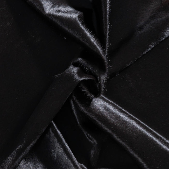 Brazilian Solid Black Cowhide Rug Size 5'11" L x 5'8" W 8691