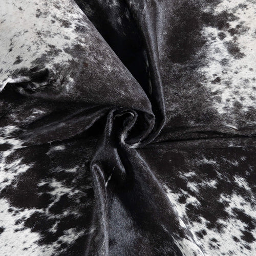 Brazilian Black Salt and Pepper Cowhide Rug Size 7'1" L x 6'9" W 8700