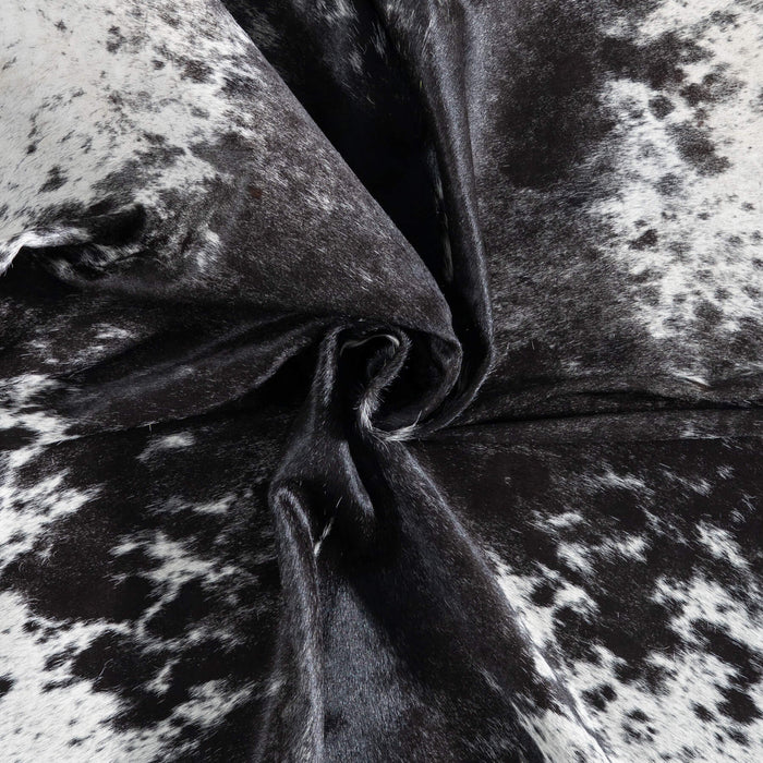 Brazilian Black Salt and Pepper Cowhide Rug Size 7'1" L x 6'9" W 8700
