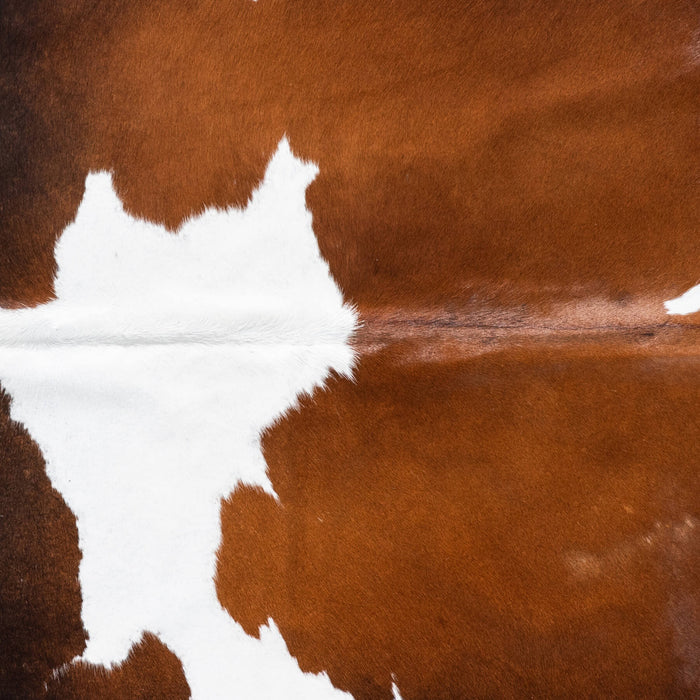 Brazilian Chocolate and White Cowhide Rug Size 6'7" L x 5'8" W 8706