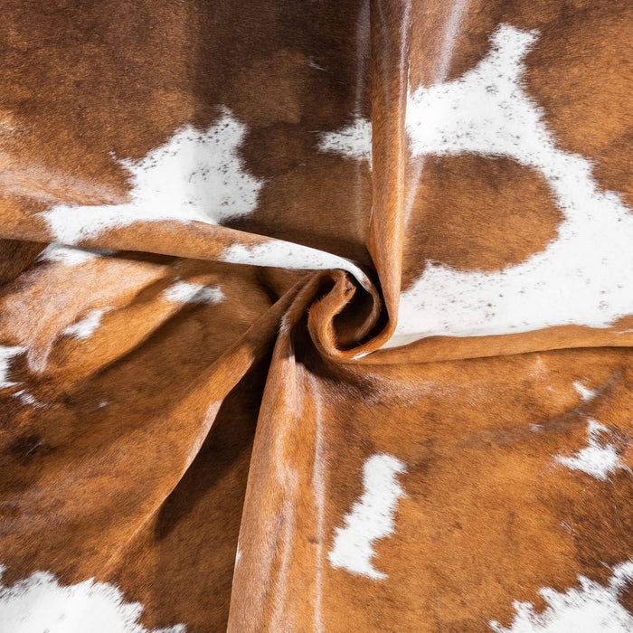 Brazilian Chocolate and White Cowhide Rug Size 6'2" L x 5'2" W 8708