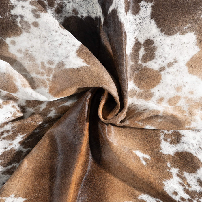 Brazilian Chocolate and White Cowhide Rug Size 6'7" L x 5'10" W 8712