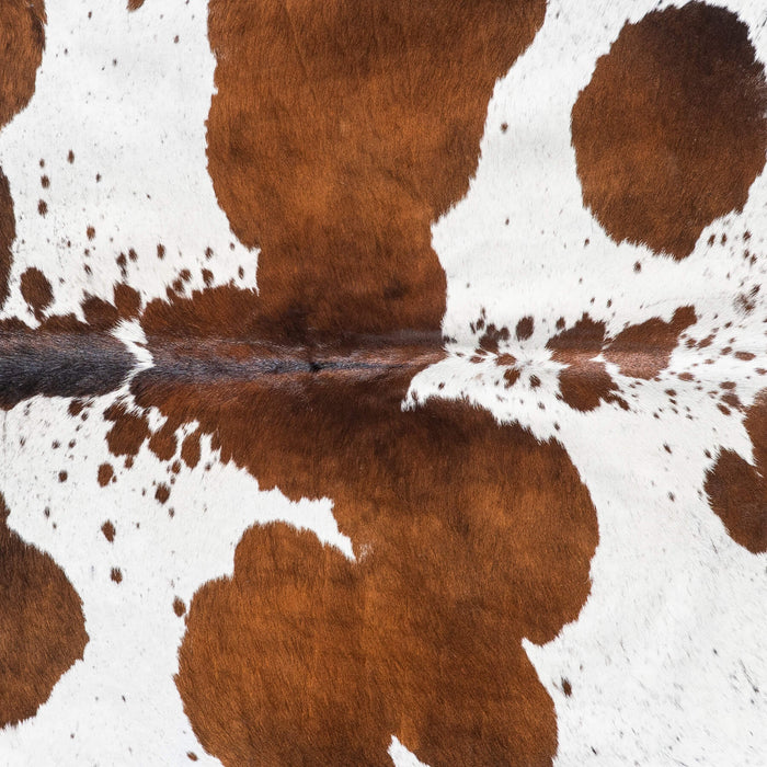 Brazilian Chocolate and White Cowhide Rug Size 7'3" L x 7'1" W 8718