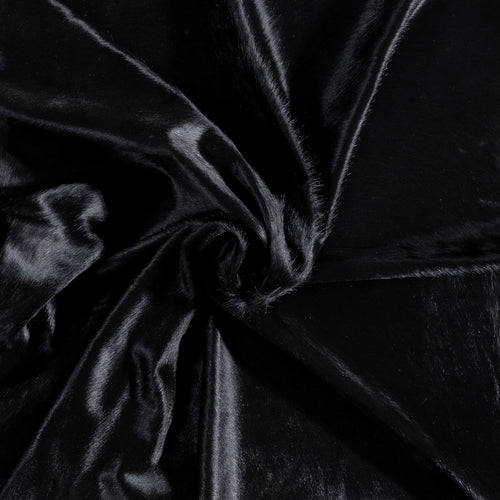Brazilian Solid Black Cowhide Rug Size 7'3" L x 6'4" W 8726