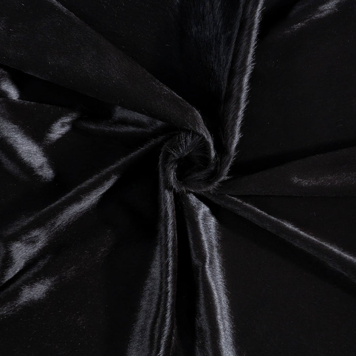 Brazilian Solid Black Cowhide Rug Size 7'4" L x 6'4" W 8727