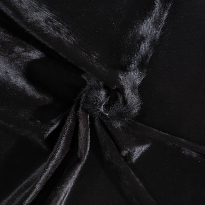 Brazilian Solid Black Cowhide Rug Size 7'6" L x 6'4" W 8728