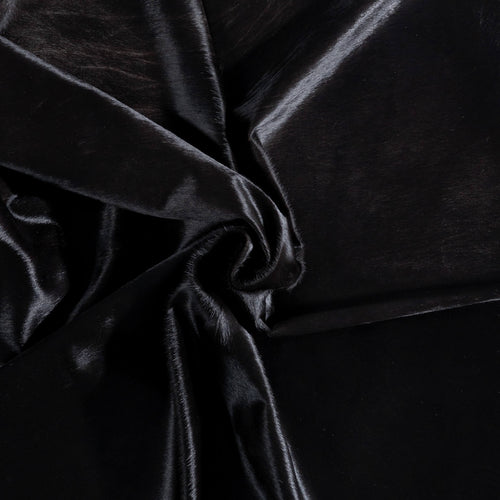 Brazilian Solid Black Cowhide Rug Size 7'1" L x 6'8" W 8730