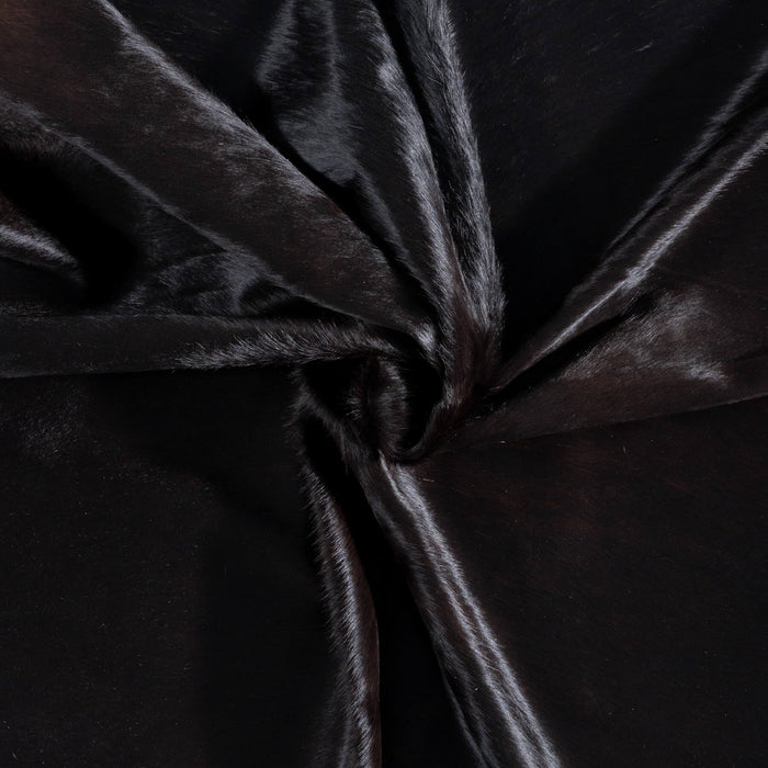 Brazilian Solid Black Cowhide Rug Size 7'7" L x 6'8" W 8731
