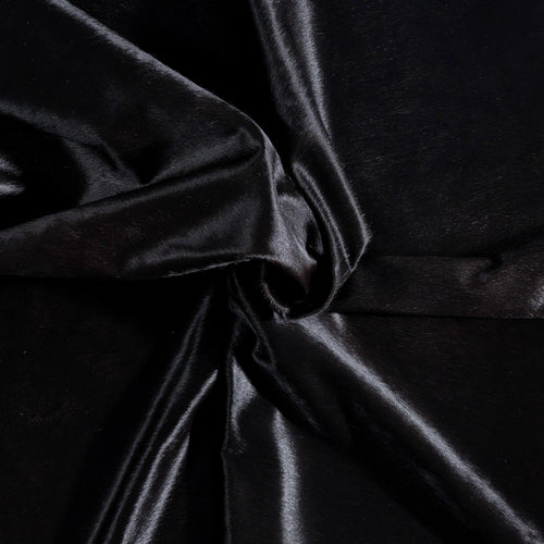 Brazilian Solid Black Cowhide Rug Size 7'7" L x 6'9" W 8732