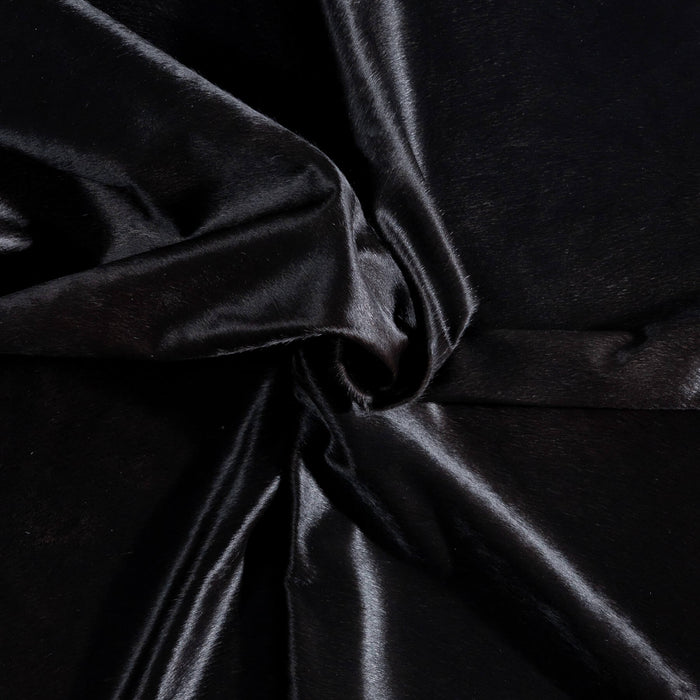Brazilian Solid Black Cowhide Rug Size 7'7" L x 6'9" W 8732