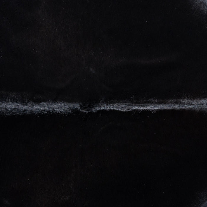 Brazilian Solid Black Cowhide Rug Size 7'6" L x 6'10" W 8733
