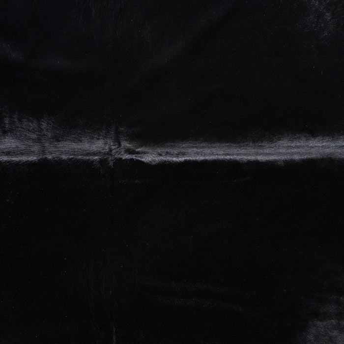 Brazilian Solid Black Cowhide Rug Size 7'7" L x 7'4" W 8736